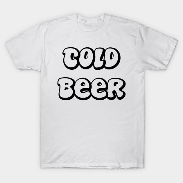 Cold Beer - Black Outline T-Shirt by AlexisBrown1996